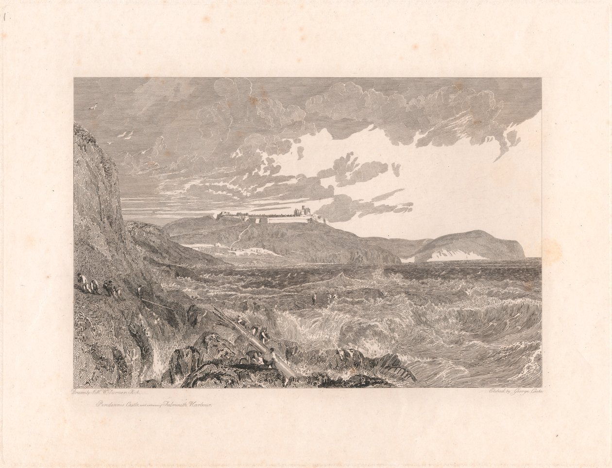 Zamek Pendennis i wejście do portu Falmouth autorstwa George Cooke