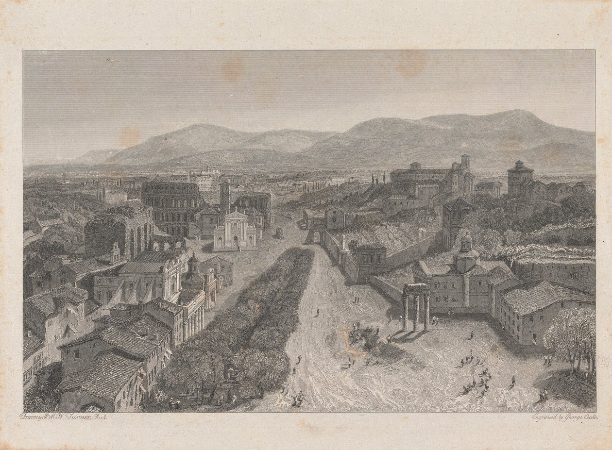 Forum Romanum z Wieży Kapitolu autorstwa George Cooke