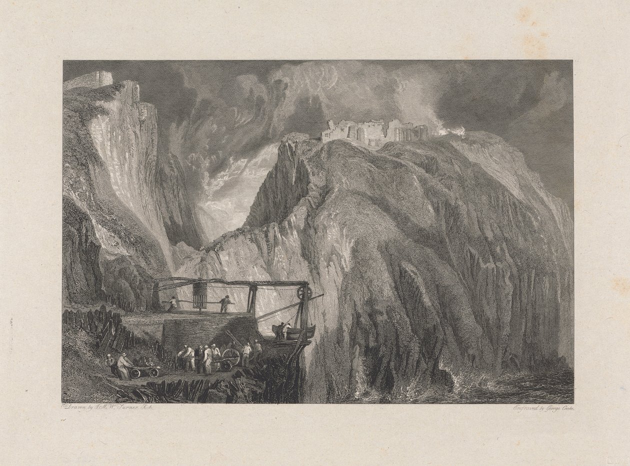 Zamek Tintagel w Kornwalii autorstwa George Cooke