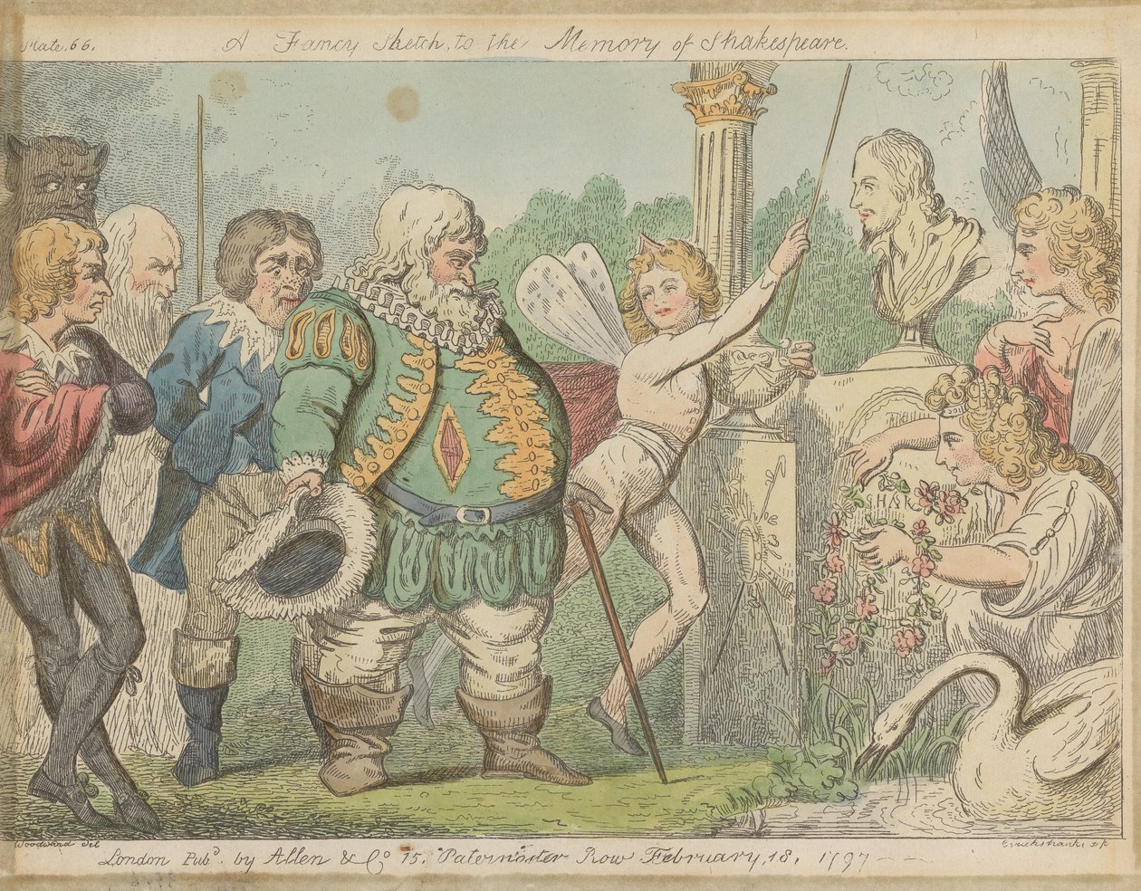 Fantazyjny szkic ku pamięci Szekspira autorstwa George Cruikshank