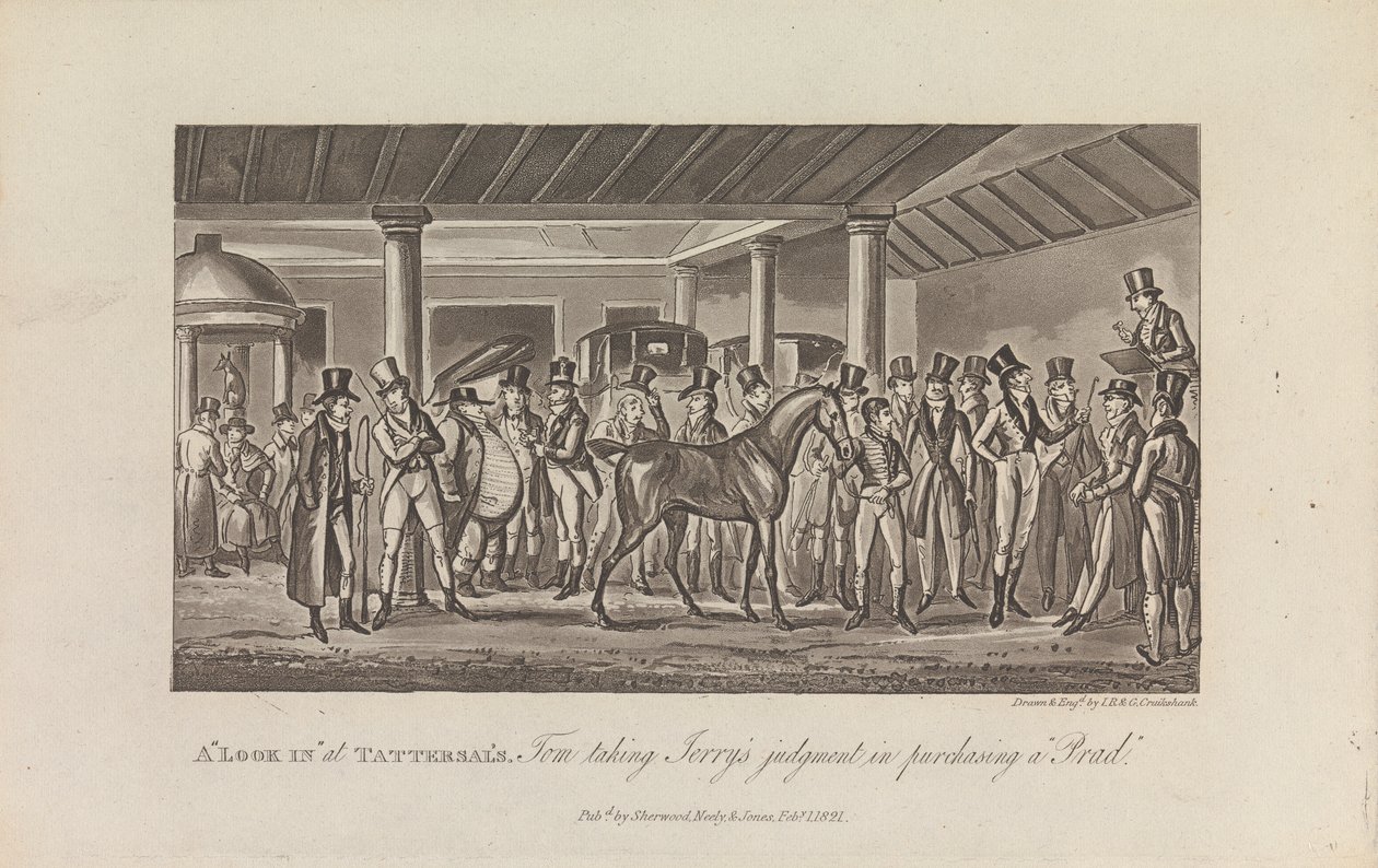 „Zajrzyj” do Tattersala autorstwa George Cruikshank