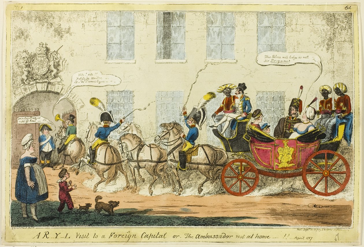 Wizyta R-Y-L w zagranicznej stolicy autorstwa George Cruikshank