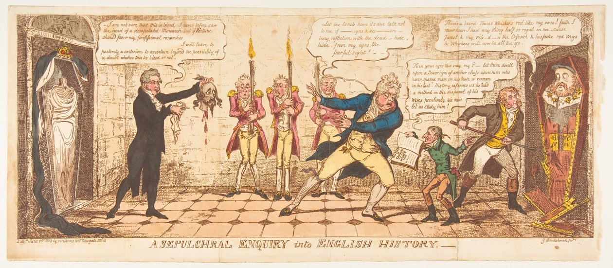 Sepulchral Inquiry to English History, 1 czerwca 1813. autorstwa George Cruikshank
