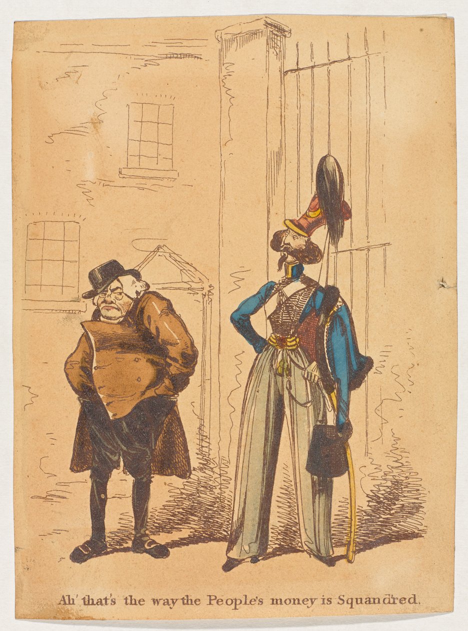 „Ach”, w ten sposób pieniądze Ludu są marnowane” autorstwa George Cruikshank