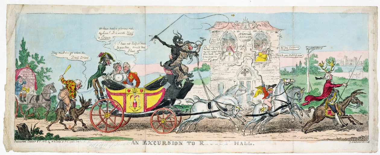 Wycieczka do R.... Hall autorstwa George Cruikshank