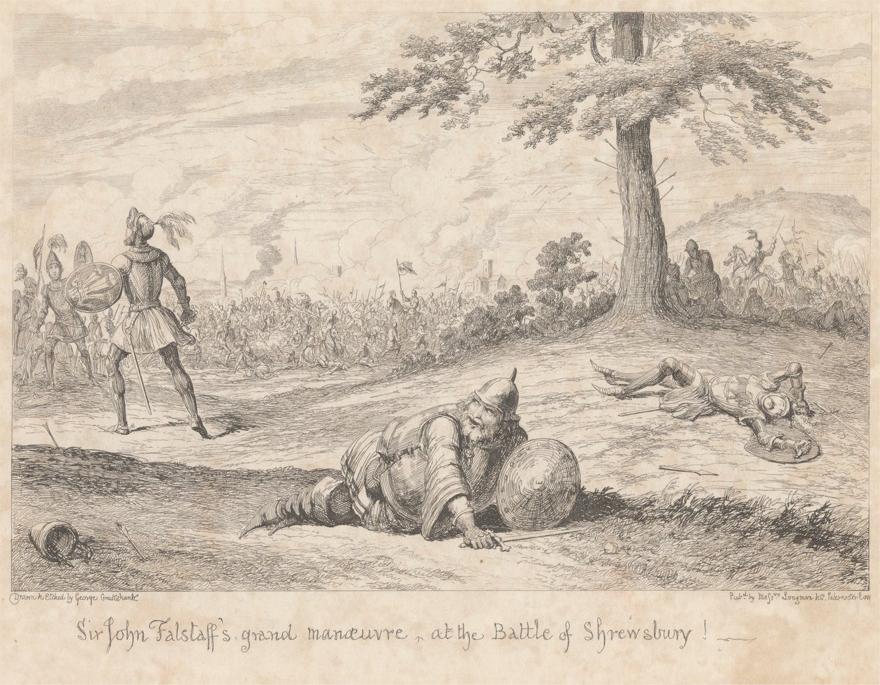 Inna część pola: „Henryk IV część I”, akt V, scena IV autorstwa George Cruikshank