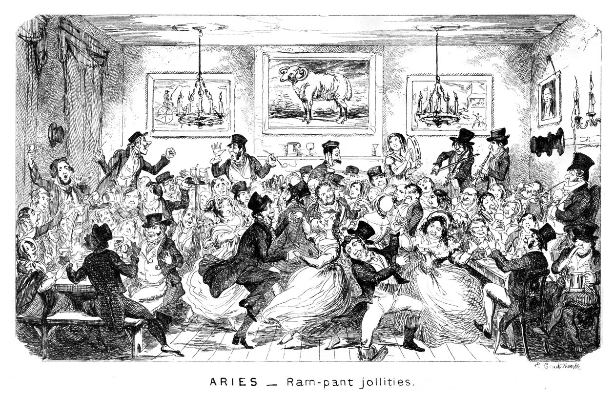 Baran - szalejące żarty, XIX wiek. autorstwa George Cruikshank
