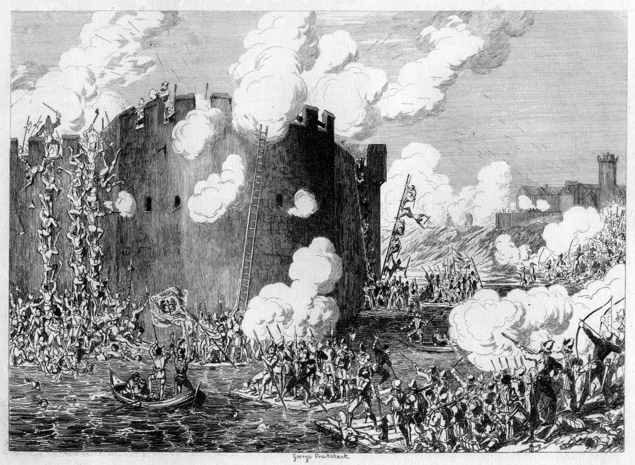 Atak na Mosiężną Górę, Lord Guilford Dudley, 1554 1840 autorstwa George Cruikshank
