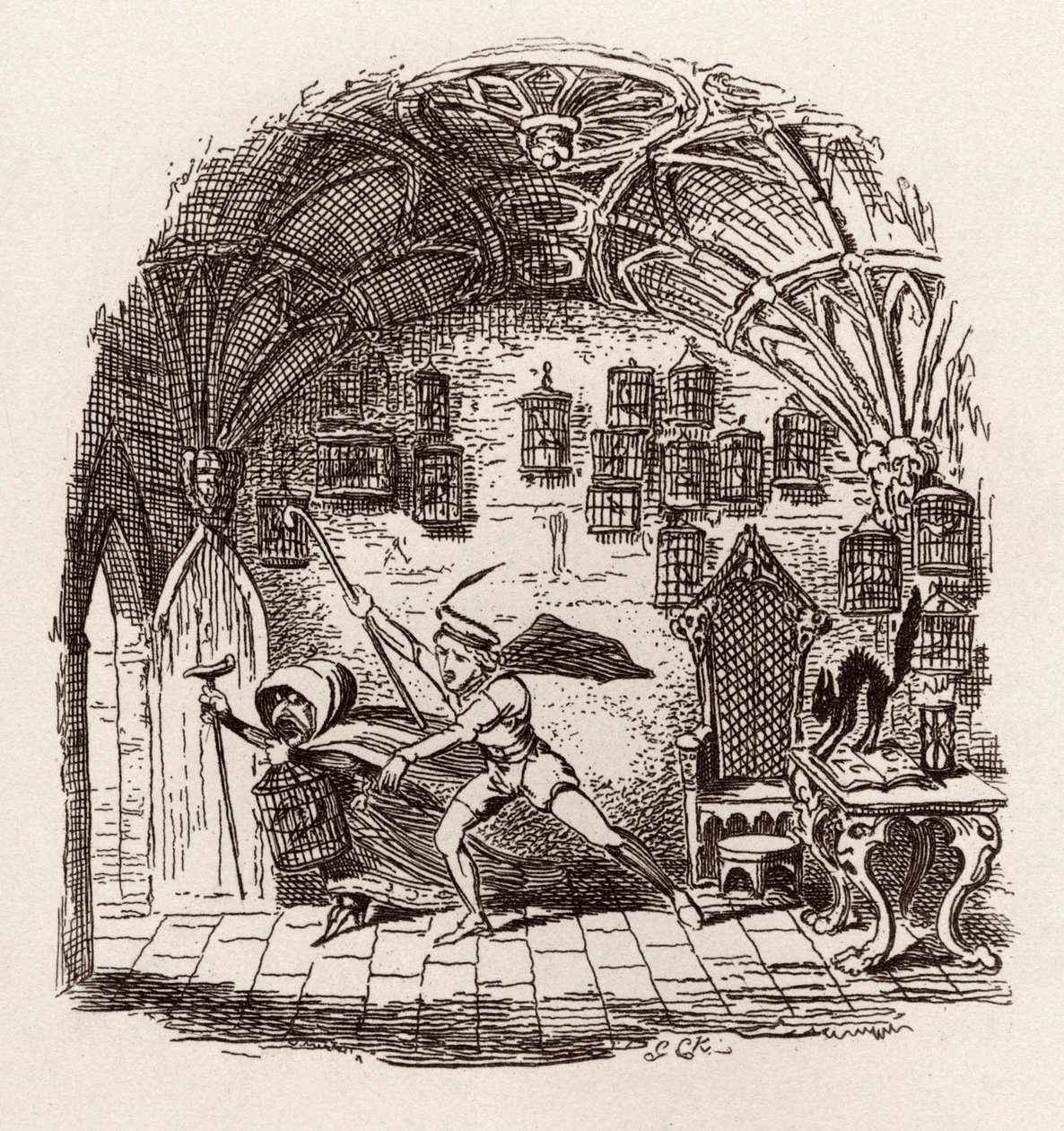 Bracia Grimm Dzieci i autorstwa George Cruikshank