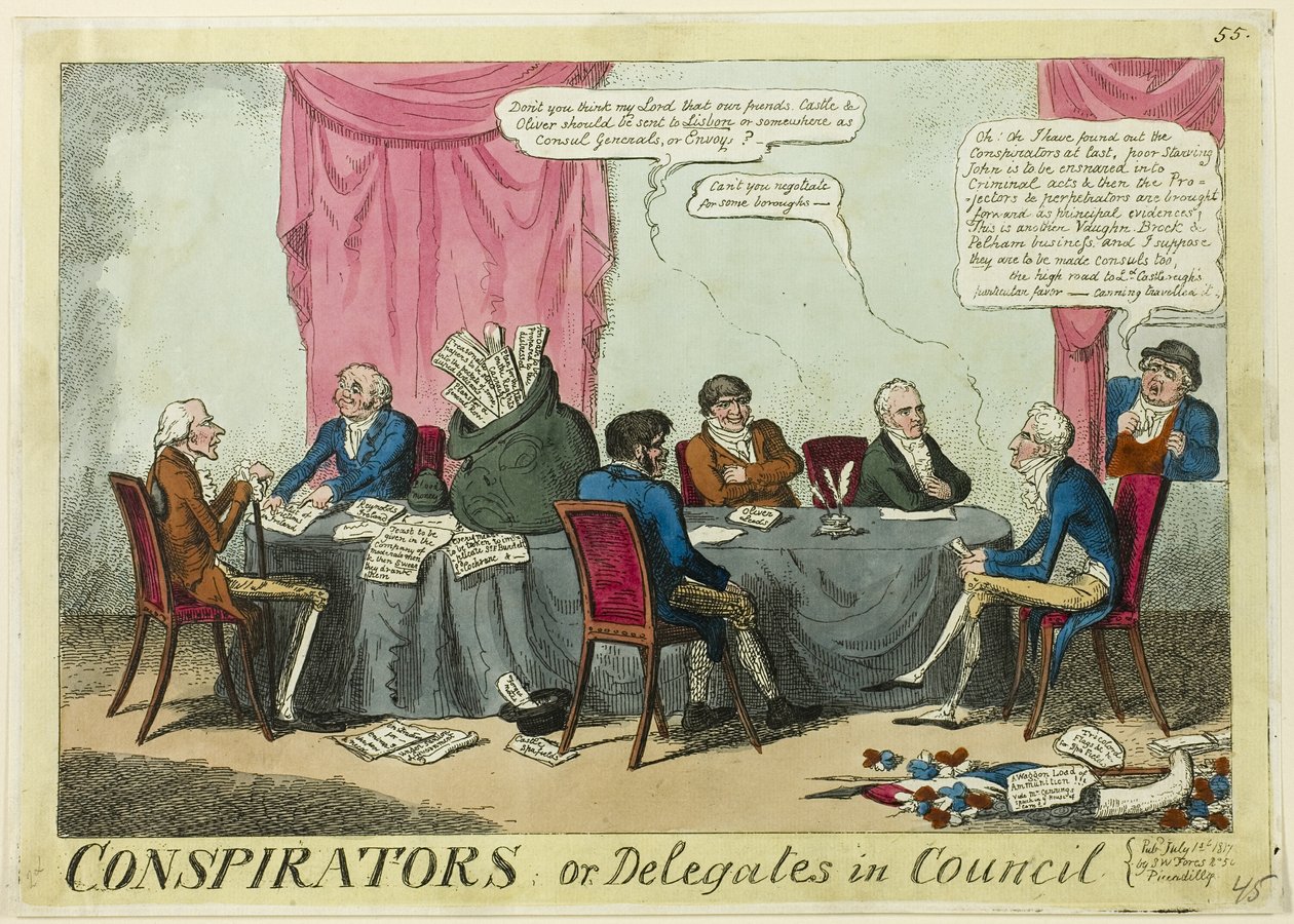 Spiskowcy lub delegaci w radzie autorstwa George Cruikshank