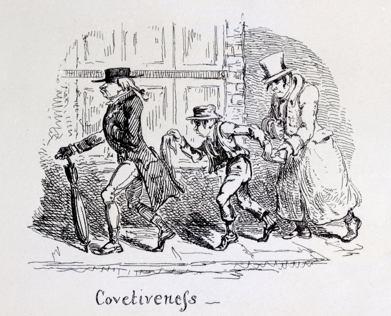 Pożądliwość z ilustracji frenologicznych, 1826 autorstwa George Cruikshank
