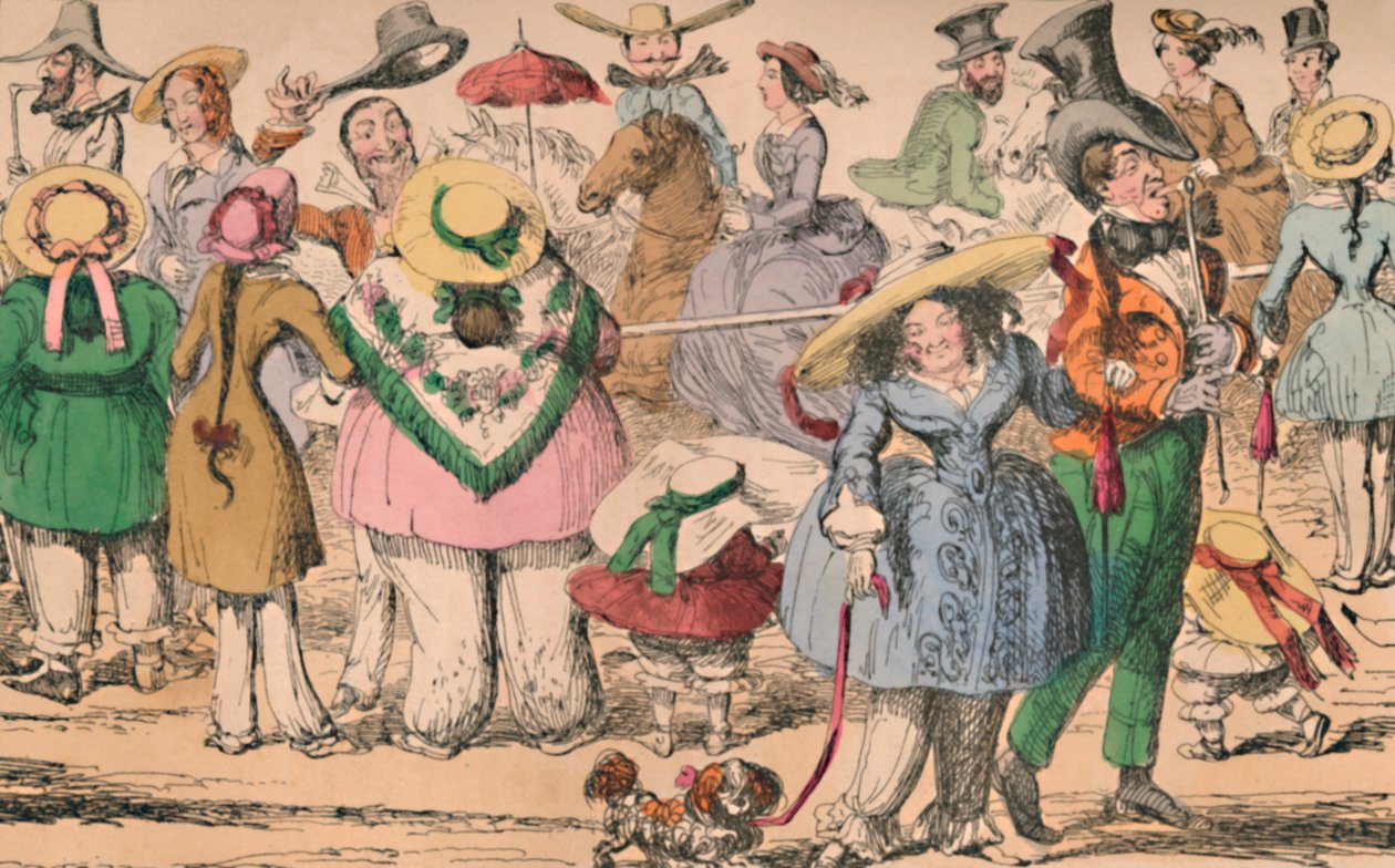 Cruikshanks Wystawa Bloomers w Hyde Parku, 1852, c1870 autorstwa George Cruikshank