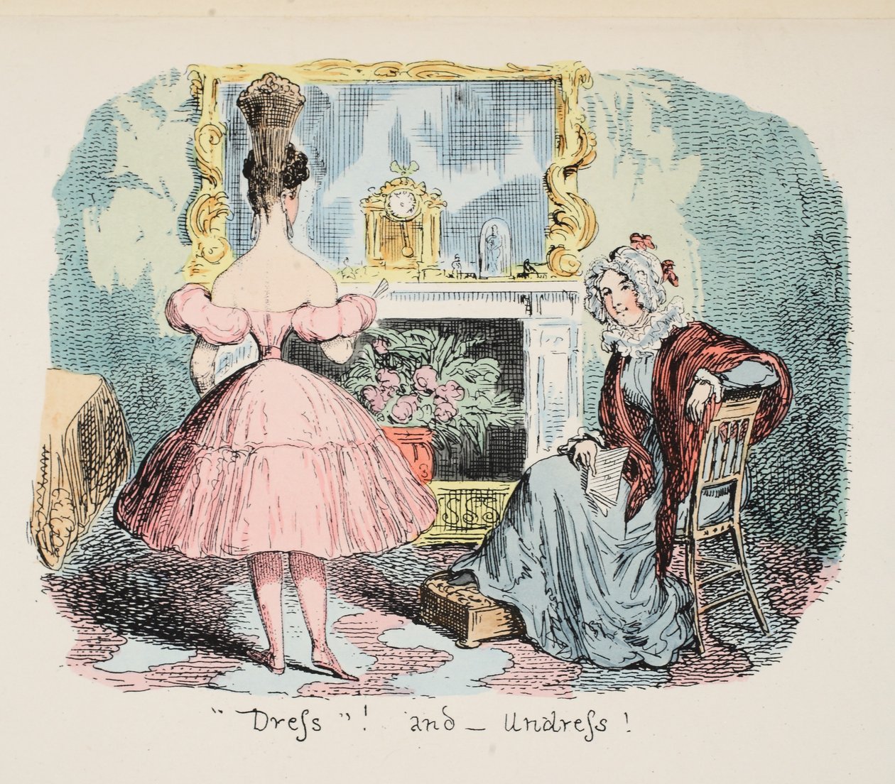 Ubierz się i rozbierz, wyd. 1832 (Ręcznie kolorowe grawerowanie) autorstwa George Cruikshank