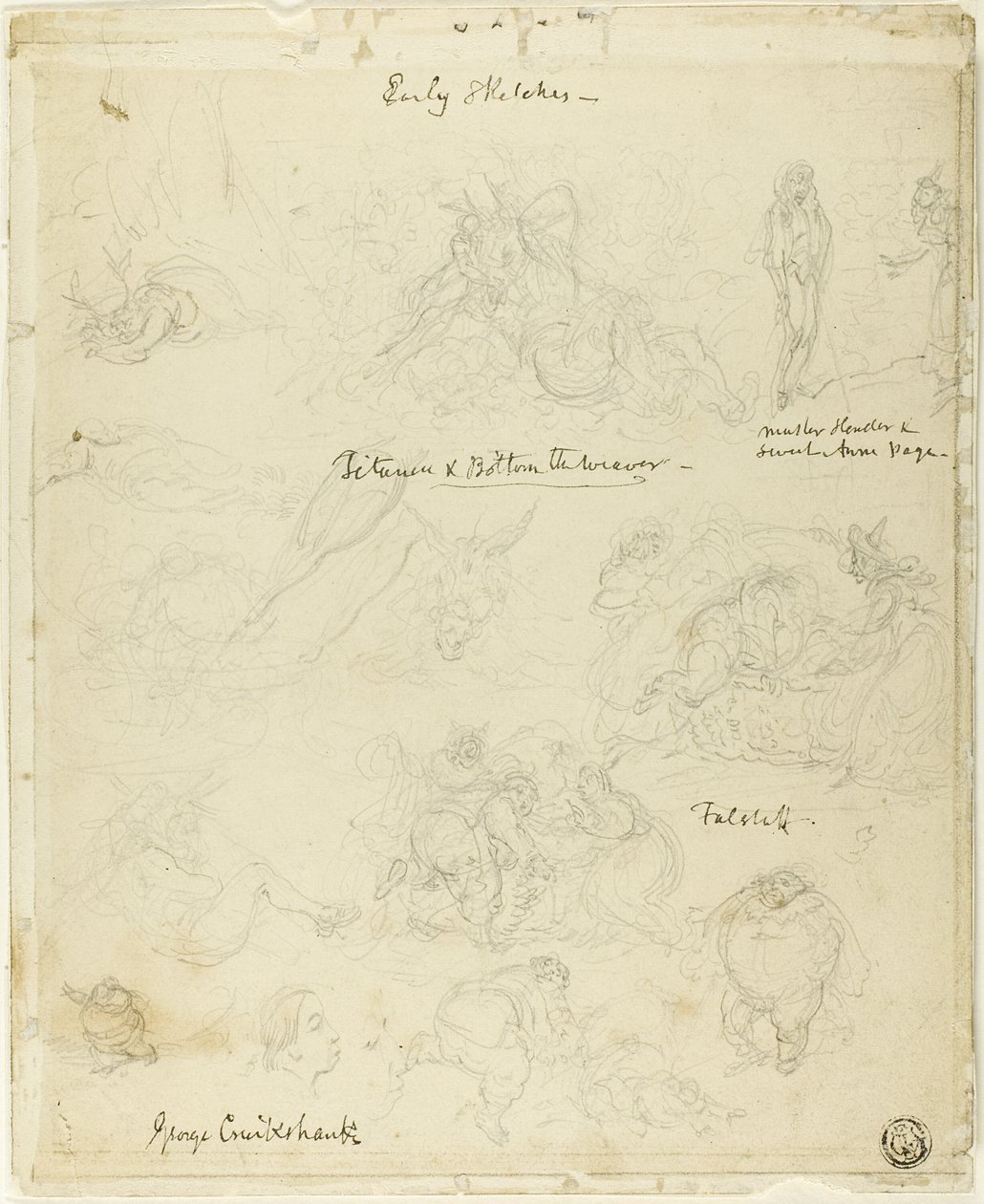 Wczesne szkice do Falstaffa, Snu nocy letniej autorstwa George Cruikshank
