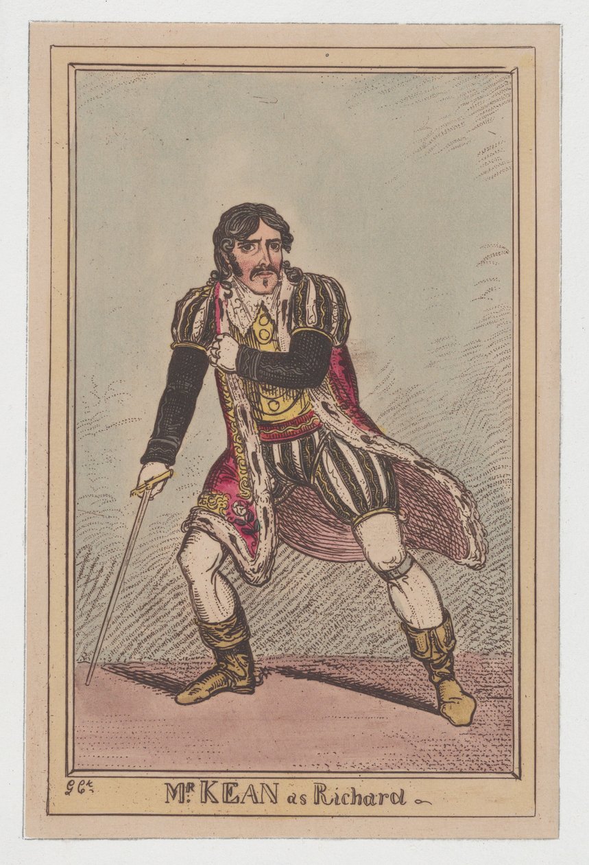 Edmund Kean jako Ryszard III, ca. 1814., ca. 1814. autorstwa George Cruikshank