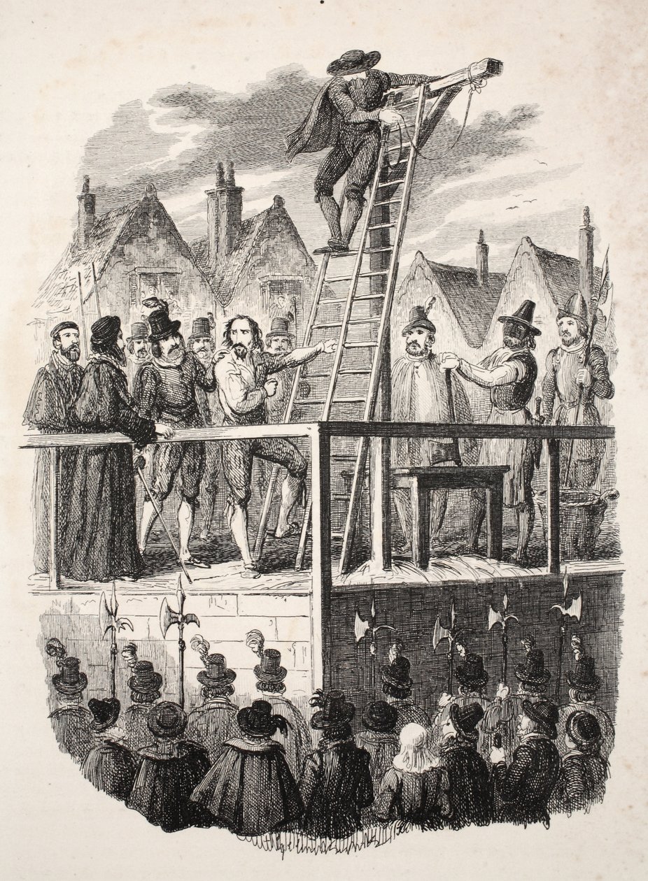 Egzekucja Guya Fawkesa, wyd. 1841. autorstwa George Cruikshank
