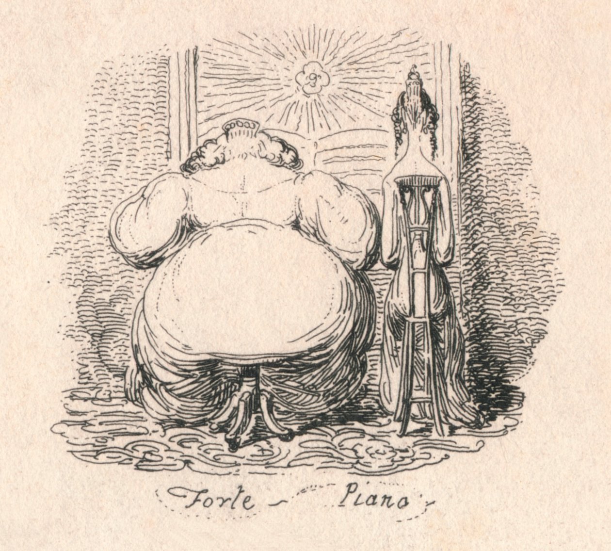 Fortepian, 1829 autorstwa George Cruikshank