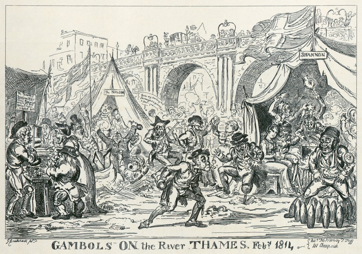„Gambols na Tamizie, luty 1814”, 1814 autorstwa George Cruikshank