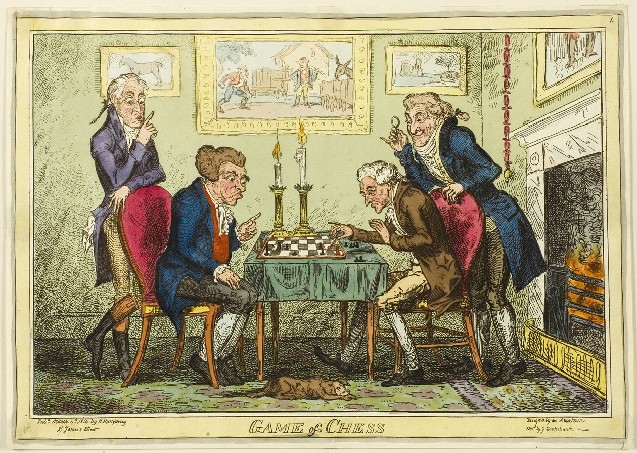 Gra w szachy autorstwa George Cruikshank