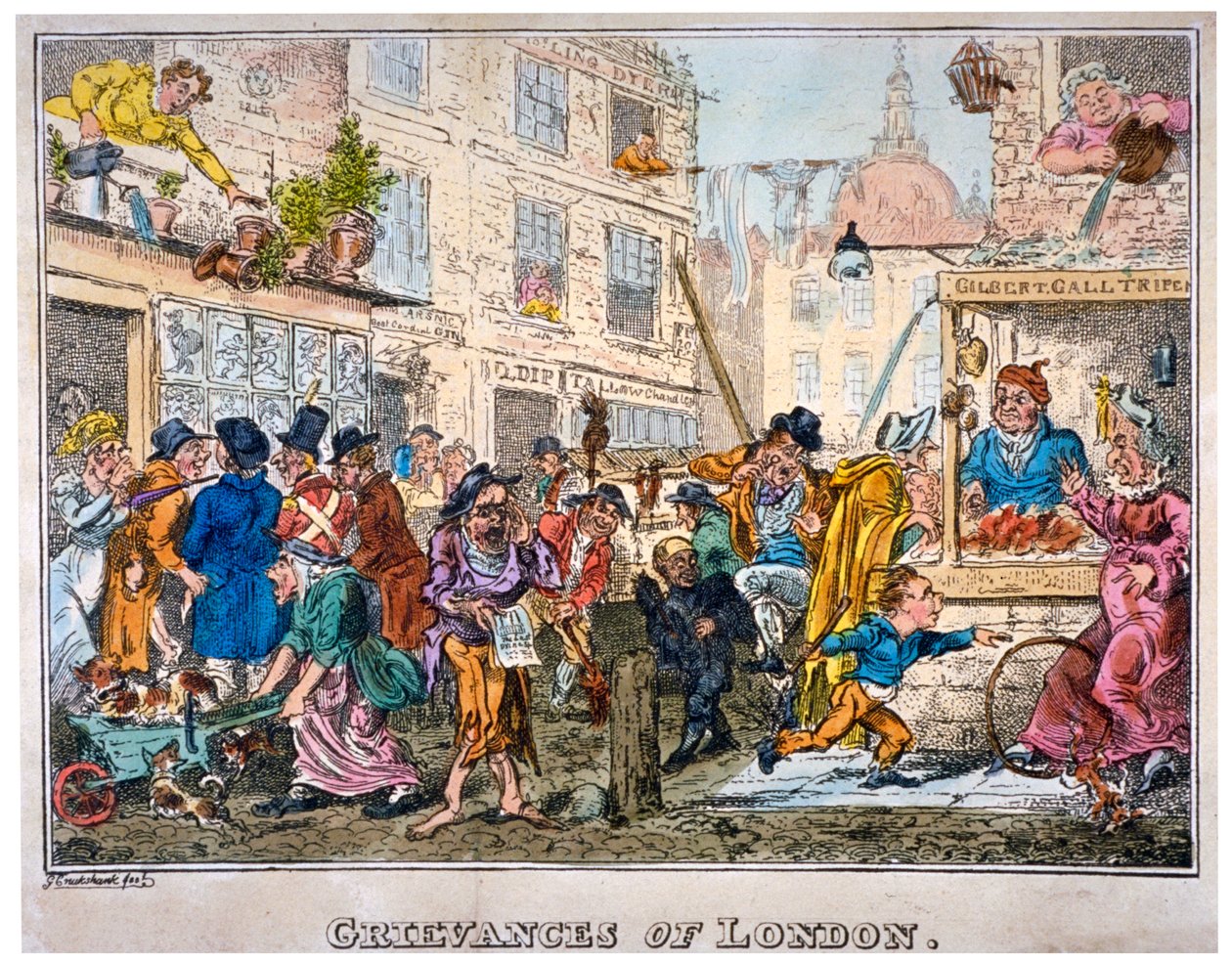 „Zażalenia Londynu”, 1812. autorstwa George Cruikshank