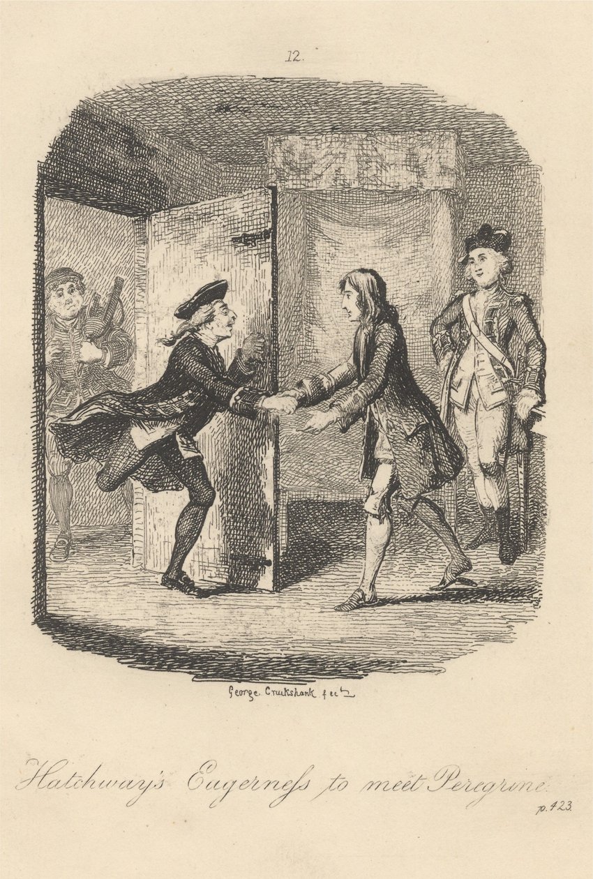 Zapał Hatchwaya do spotkania z Peregrinem autorstwa George Cruikshank