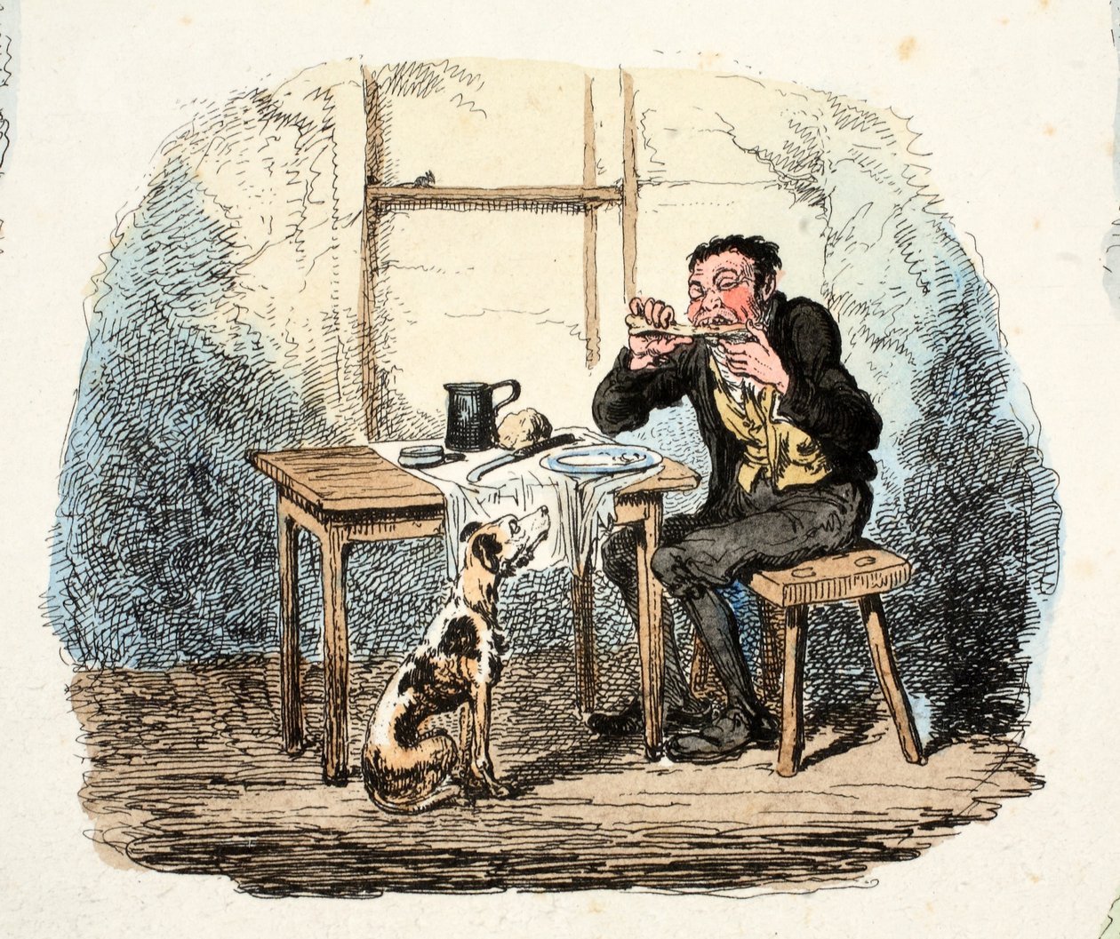 Nadzieja (ręcznie barwiony grawer) autorstwa George Cruikshank
