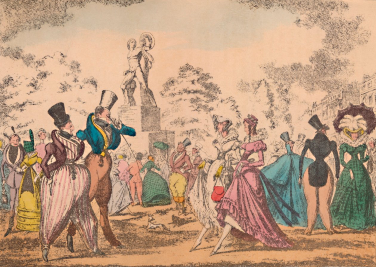 Hyde Park Corner w 1822, c1870 autorstwa George Cruikshank