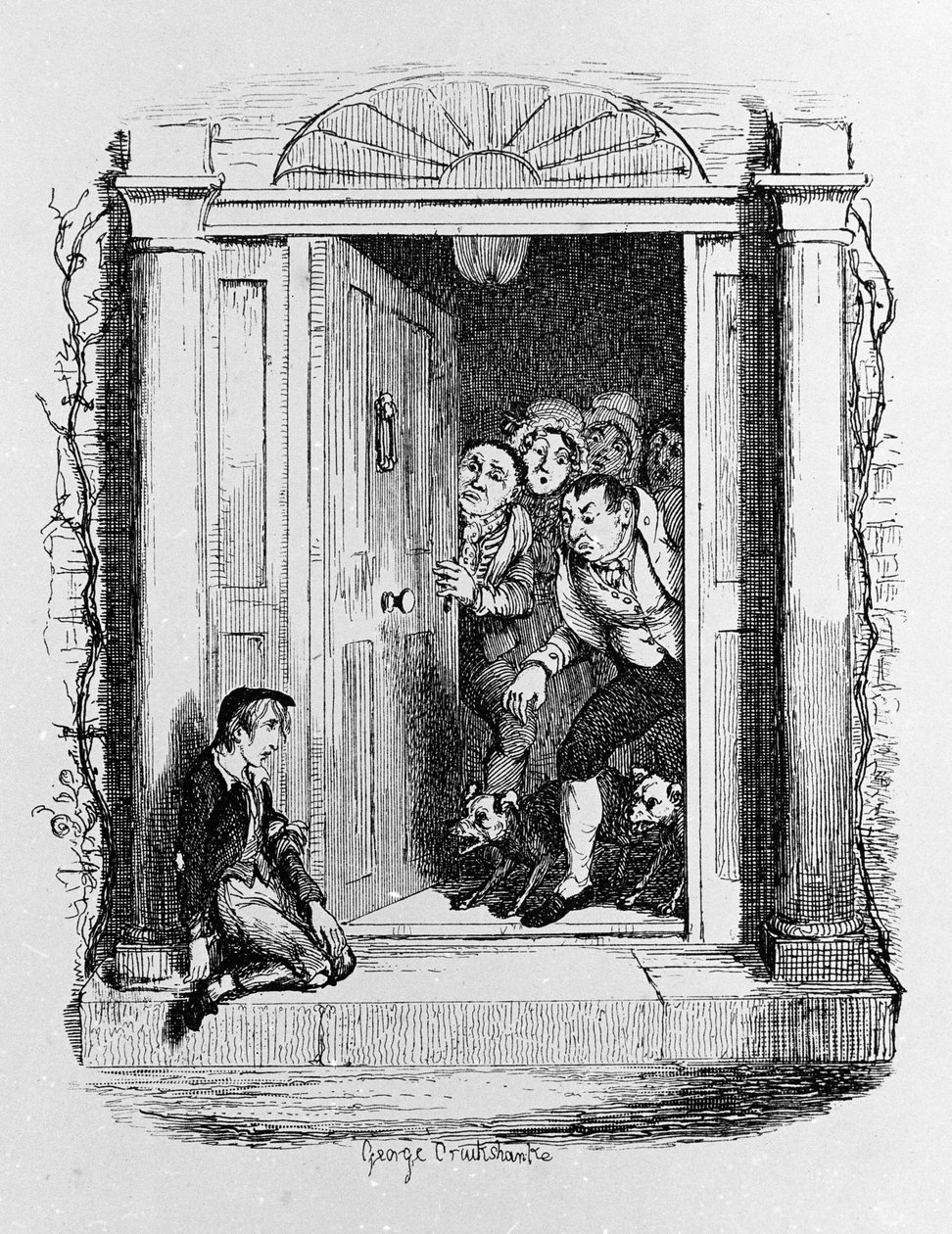 Ilustracja do „”Oliviera Twista”” (Olivier) autorstwa Charlesa Dickensa (1812-1870), autorstwa George