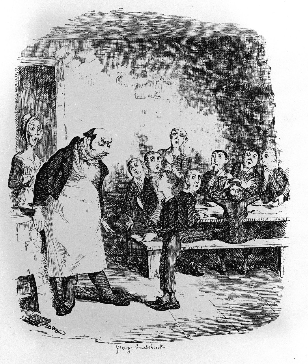 Ilustracja do „”Oliviera Twista”” (Olivier) autorstwa Charlesa Dickensa (1812-1870), autorstwa George