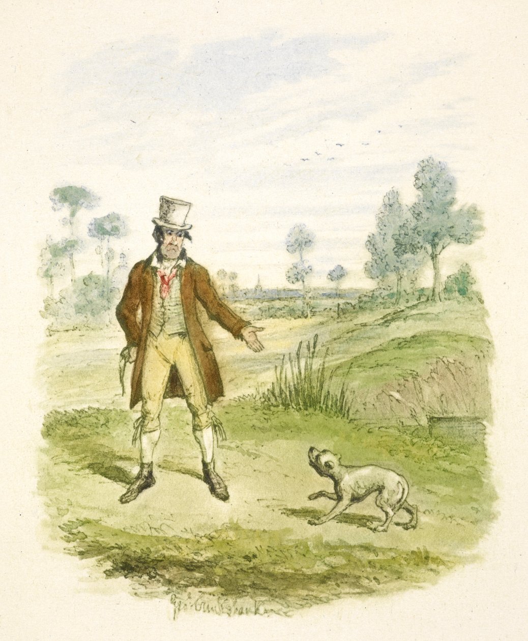 Ilustracja do filmu "Oliver Twist" autorstwa George Cruikshank