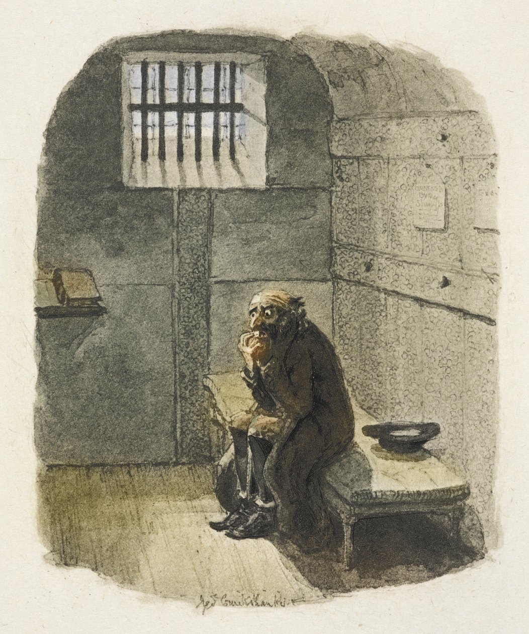 Ilustracja do filmu "Oliver Twist" autorstwa George Cruikshank