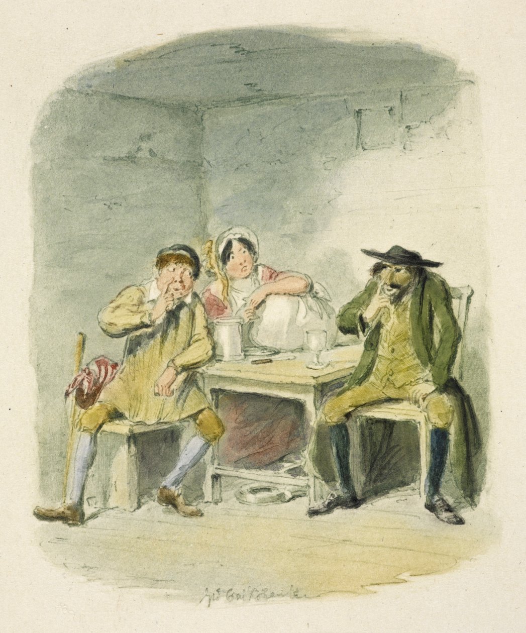Ilustracja do filmu "Oliver Twist" autorstwa George Cruikshank