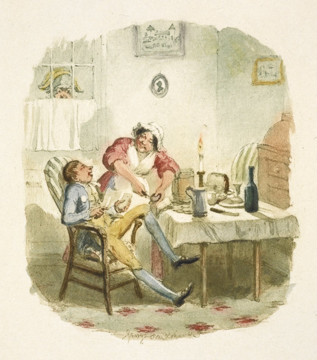 Ilustracja do filmu "Oliver Twist" autorstwa George Cruikshank