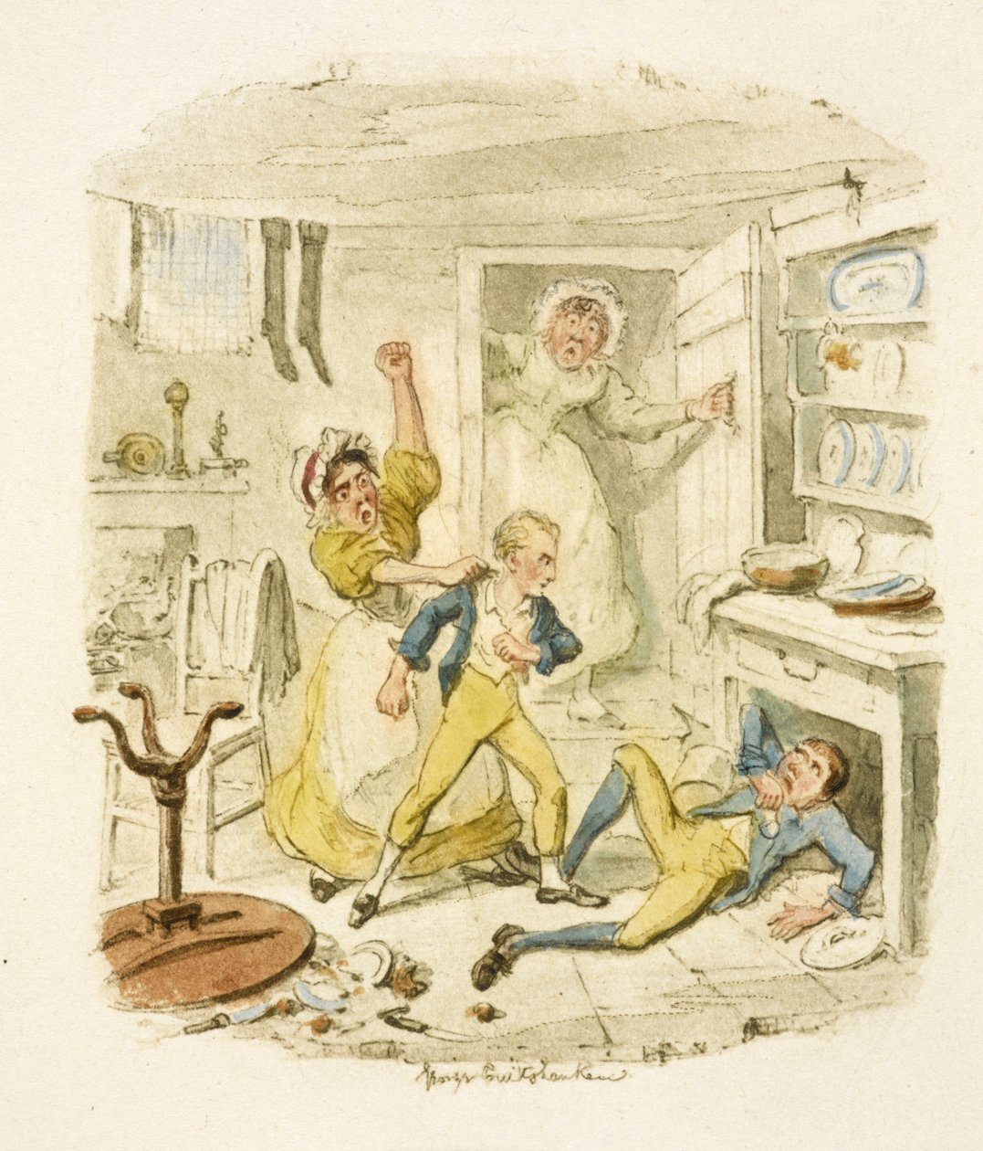 Ilustracja do filmu "Oliver Twist" autorstwa George Cruikshank