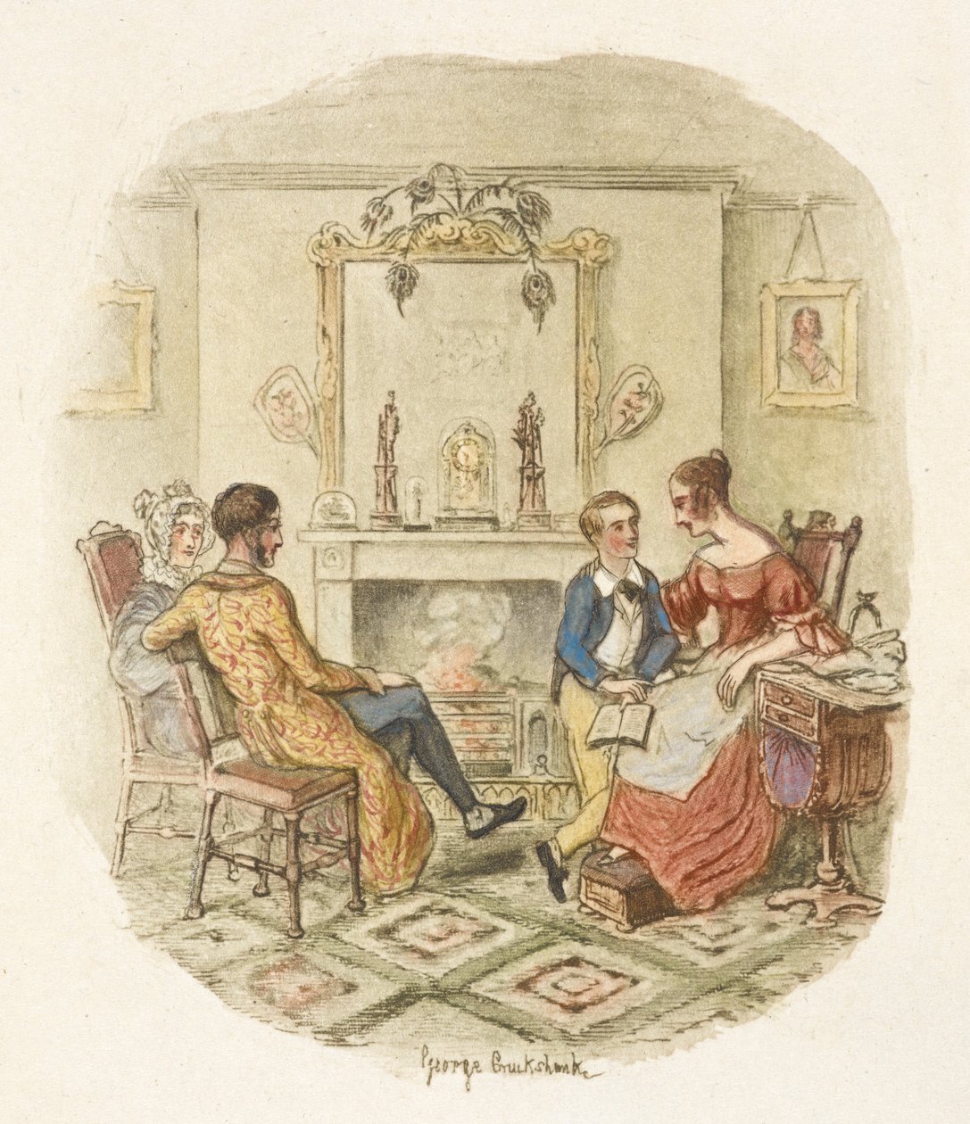 Ilustracja do filmu "Oliver Twist" autorstwa George Cruikshank
