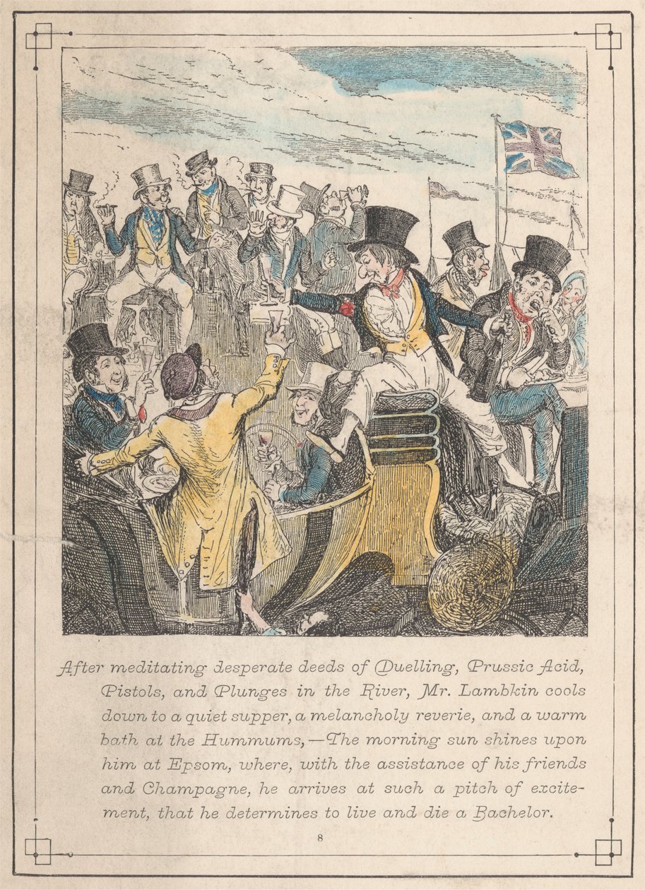 Ilustracje pana Lambkina, tablica 8 autorstwa George Cruikshank