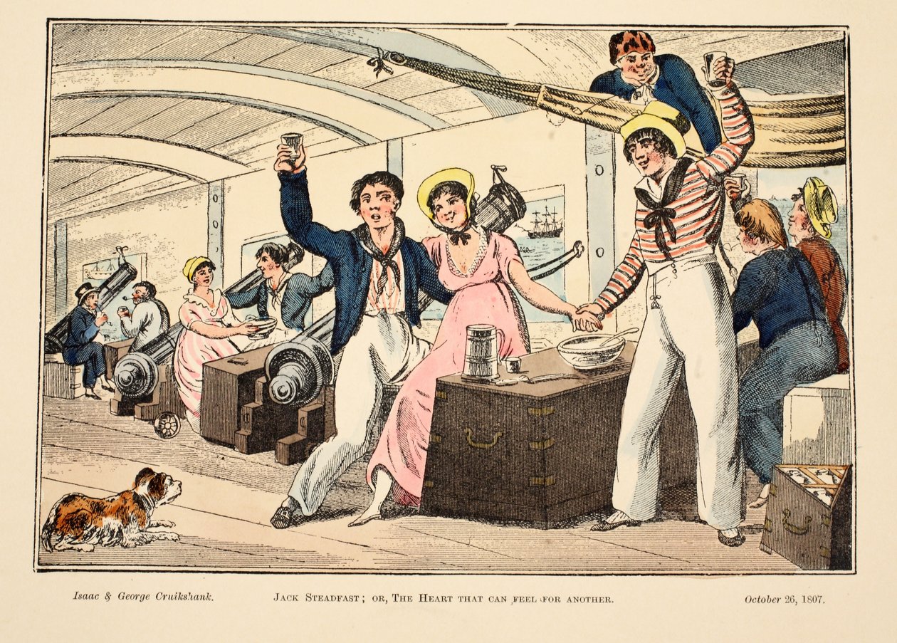 Jack Steadfast; or, The Heart that can Feel for Another, pub. 1807 (rycina ręcznie kolorowana) autorstwa George Cruikshank