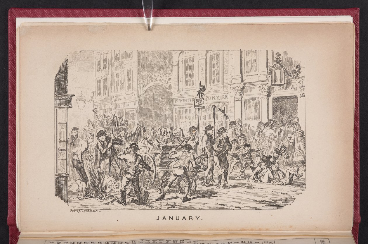 Styczeń z The Comic Almanack autorstwa George Cruikshank