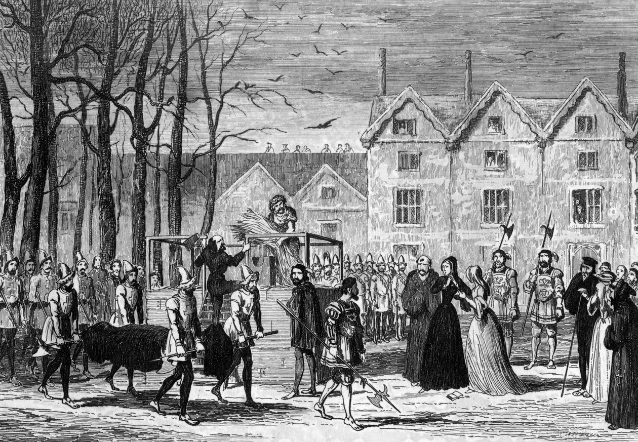 Lady Jane Grey spotykająca ciało męża w drodze na szafot, 1554 1840 autorstwa George Cruikshank