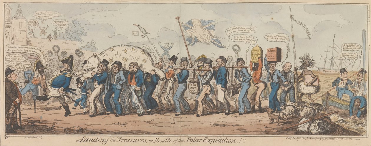 "Lądowanie skarbów, czyli wyniki wyprawy polarnej!!! autorstwa George Cruikshank