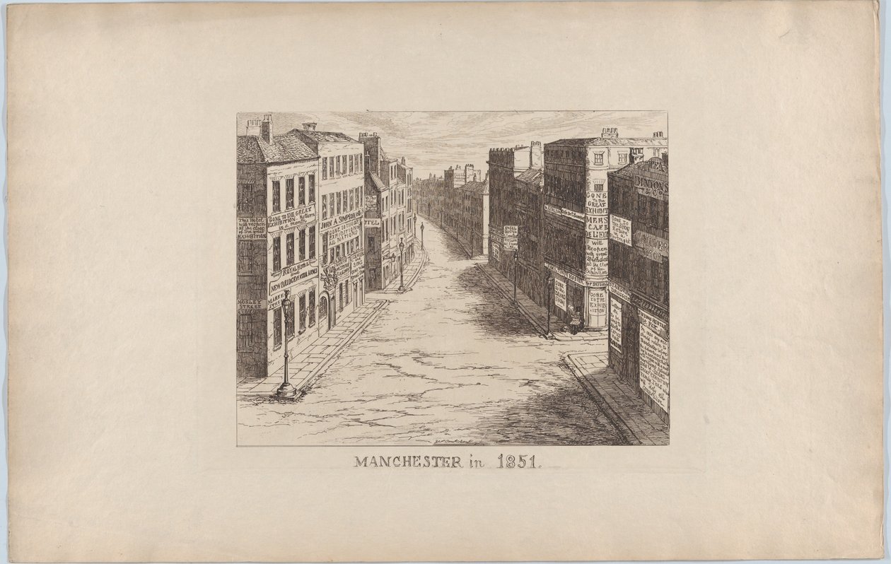 Manchester, w 1851, 1851., 1851. autorstwa George Cruikshank