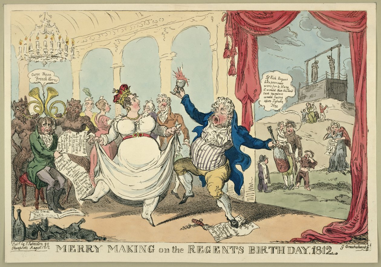 Wesołych Świąt w dniu urodzin regentów, 1812, 1812 autorstwa George Cruikshank