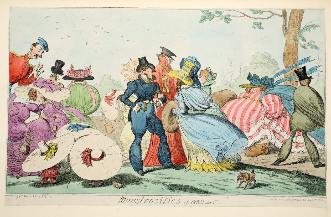 Potworności 1825 i VI, wyd. 1835 (grawerowanie ręcznie kolorowane) autorstwa George Cruikshank