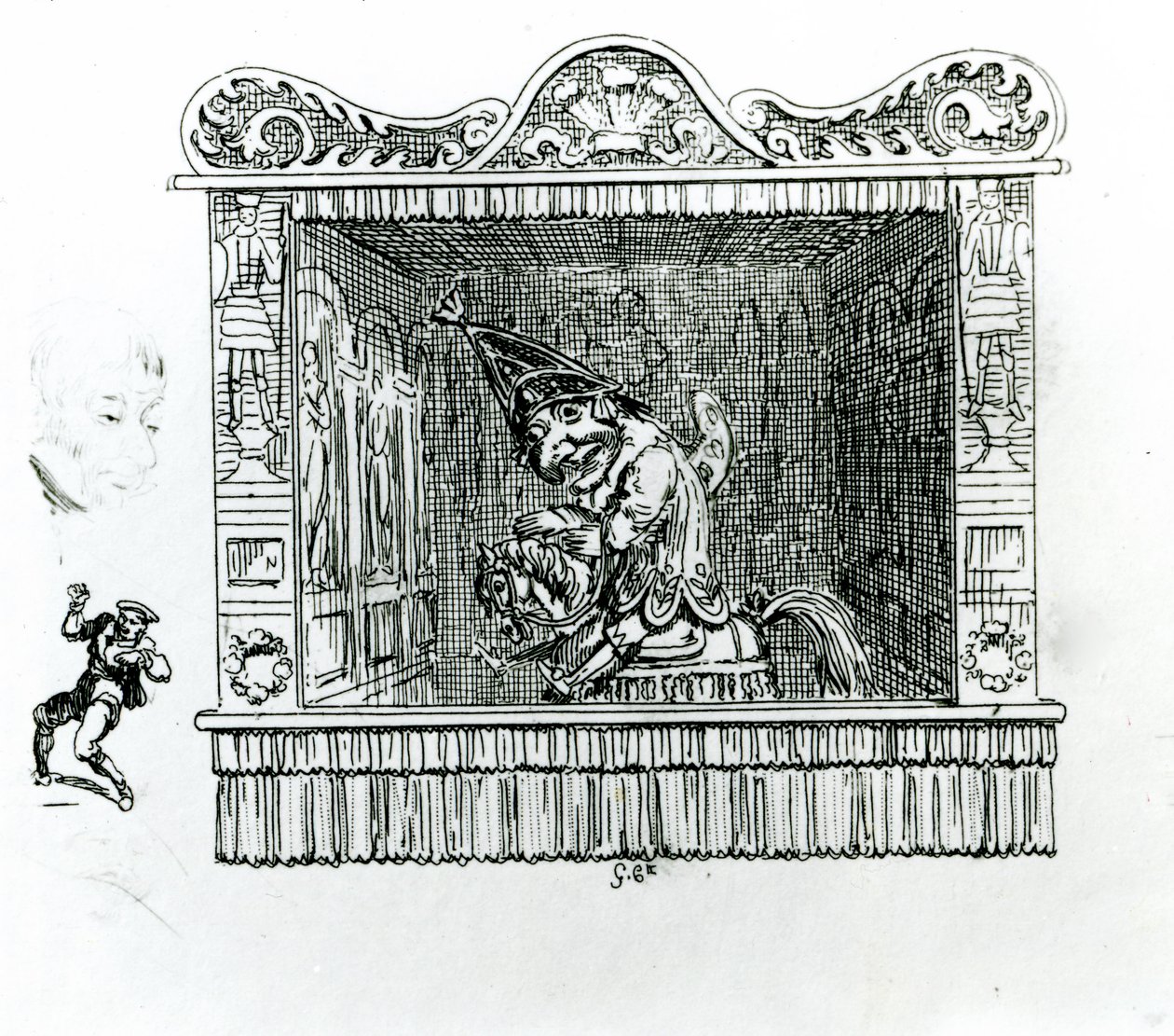 Pan Punch na koniu Hectora autorstwa George Cruikshank