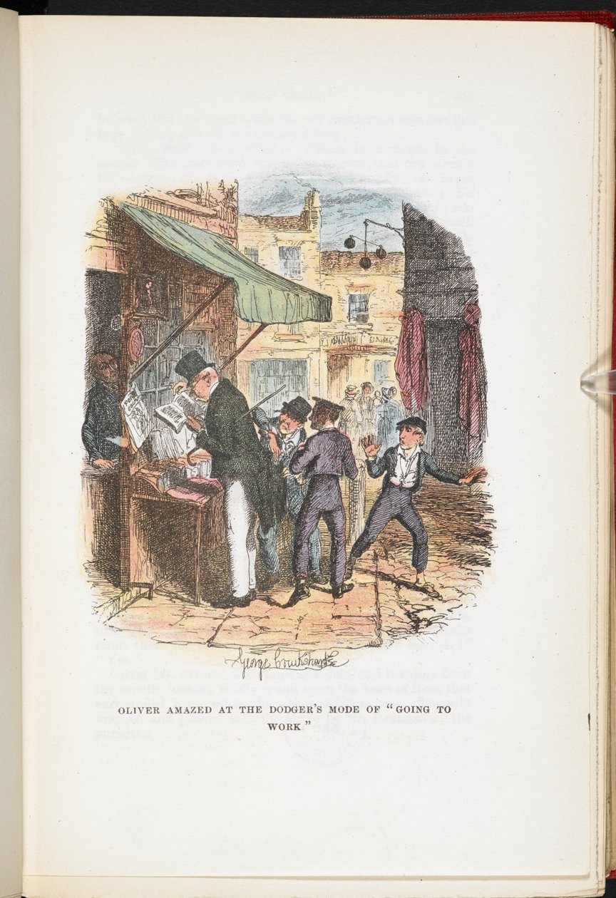 Oliver był zdumiony, w jaki sposób Dodger „idzie do pracy” z Przygód Olivera Twista… Z dwudziestoma czterema ilustracjami Cruikshanka autorstwa George Cruikshank