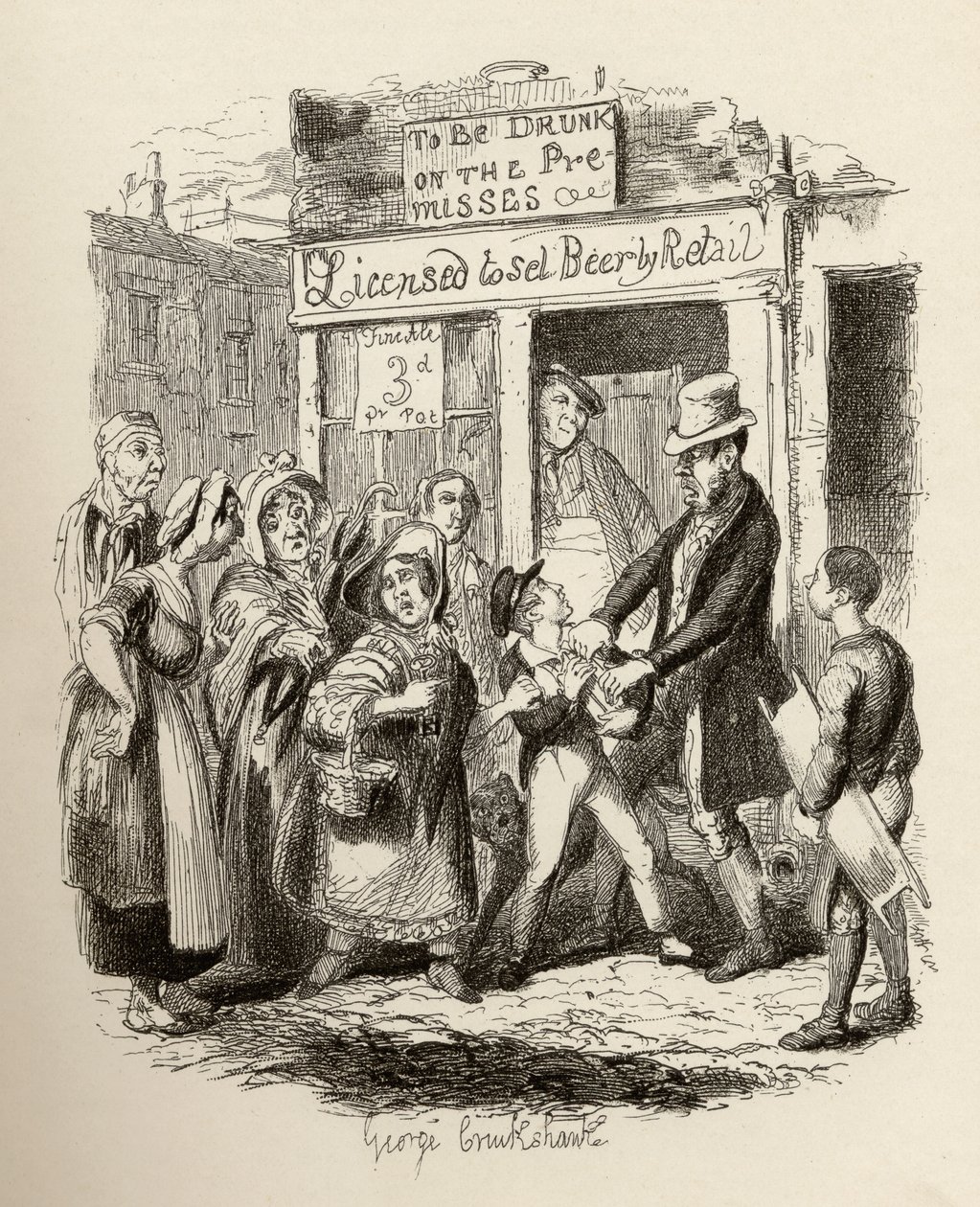 Oliver twierdził przez swoich serdecznych przyjaciół, z „Przygód Olivera Twista” Charlesa Dickensa (1812-70) 1838, opublikowanych przez Chapman und Hall, 1901 autorstwa George Cruikshank