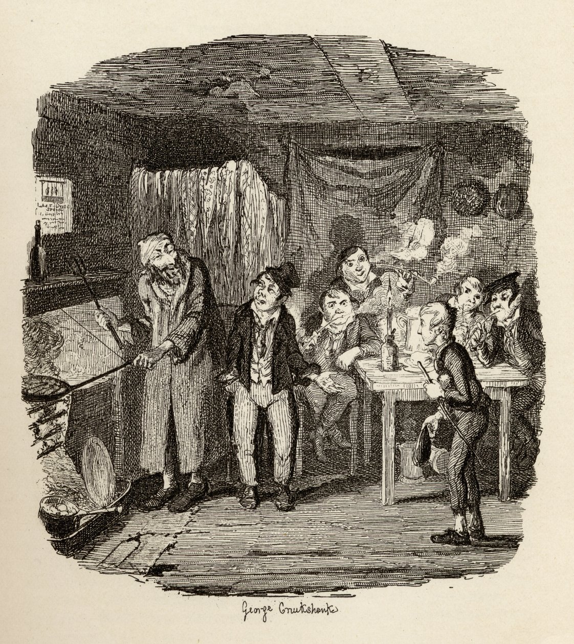 Oliver przedstawiony szanowanemu starszemu dżentelmenowi z „Przygód Olivera Twista” Charlesa Dickensa (1812-70) 1838, wydanego przez Chapman und Hall, 1901 autorstwa George Cruikshank