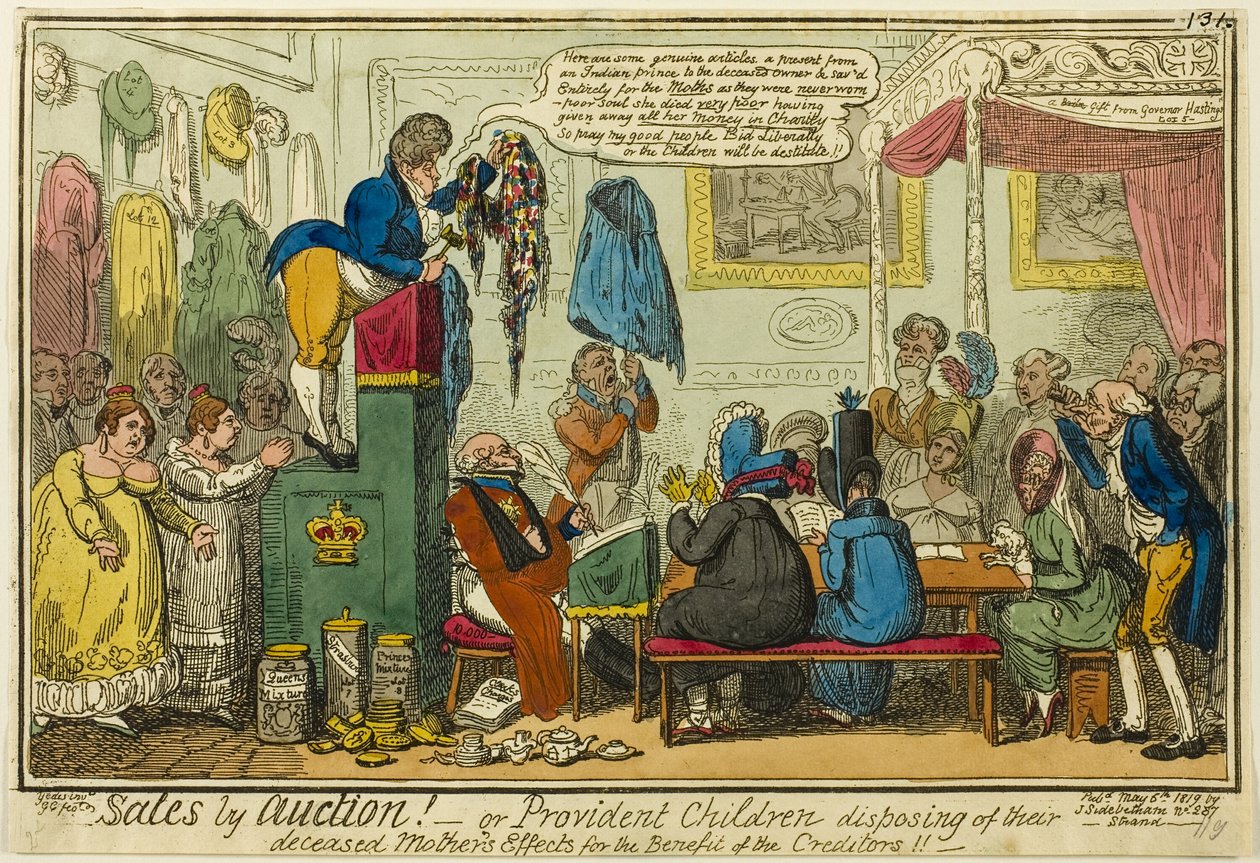 Sprzedaż przez aukcję autorstwa George Cruikshank