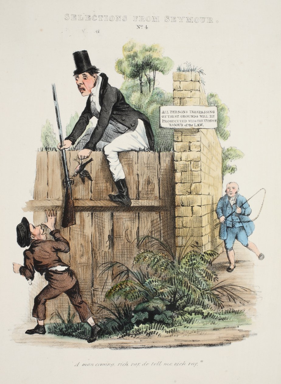 Wybór Seymoura: nr 4, Człowiek, który się wzbogaci, może mi powiedzieć vich vay. , wyd. 1840 (grawerowanie ręcznie kolorowane) autorstwa George Cruikshank