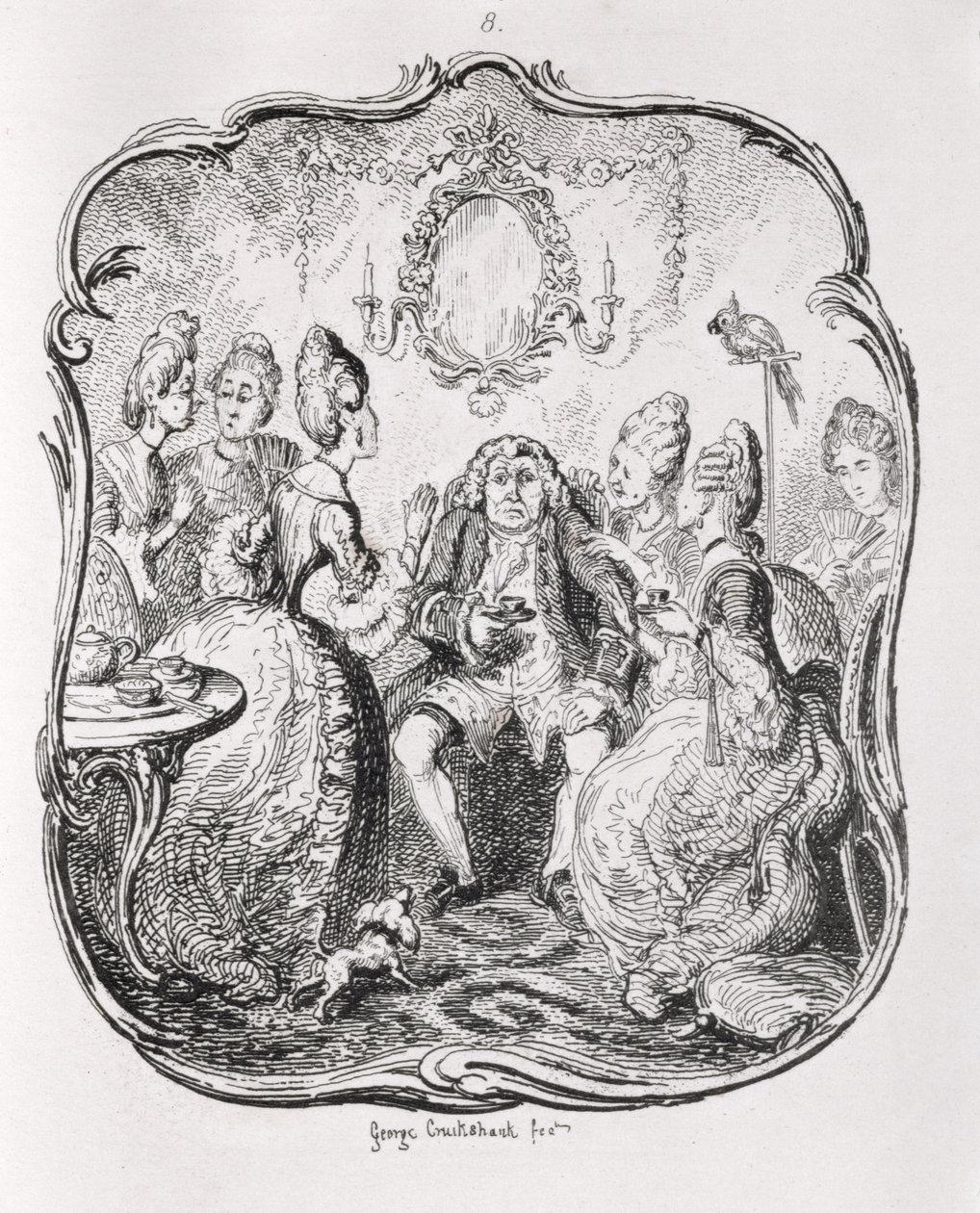 Squire Western i jego Lady Cousins, z „Tom Jones, The History of a Foundling”, grawerowane przez artystę, ilustracja z „The Works of Henry Fielding”, wyd. przez Henry